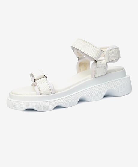Kadın Beyaz Hakiki Deri Comfort Sandalet