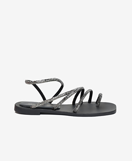 Kadın Siyah Hakiki Deri Sandalet