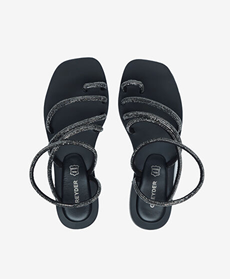 Kadın Siyah Hakiki Deri Sandalet