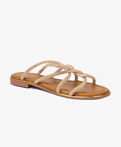 Kadın Pembe Hakiki Deri Terlik