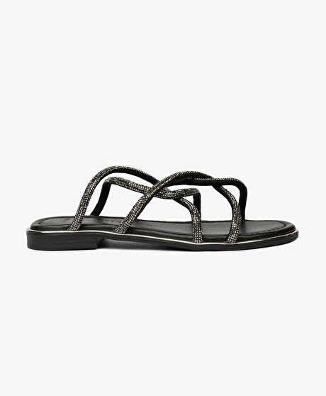 Kadın Siyah Hakiki Deri Terlik