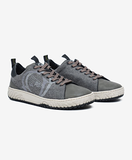 Greyder LAB Erkek Gri Hakiki Deri Sneaker Ayakkabı