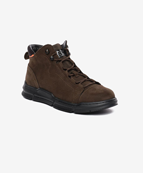Erkek Duman Hakiki Deri Sneaker Bot