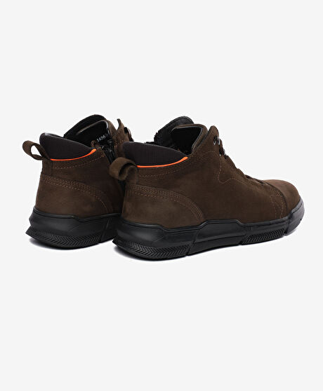 Erkek Duman Hakiki Deri Sneaker Bot