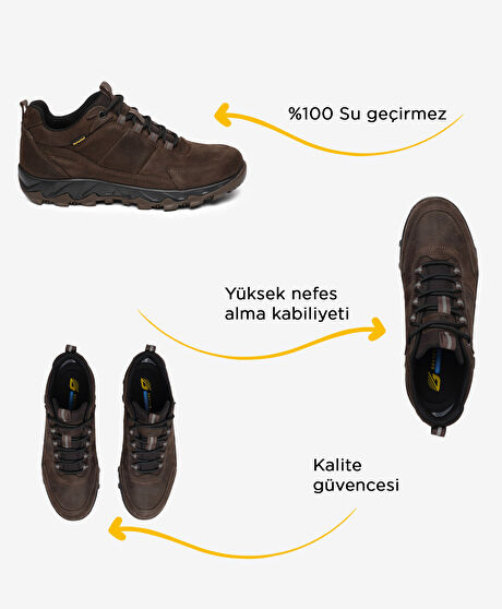 Erkek Duman Hakiki Deri Su Geçirmez Outdoor Ayakkabı