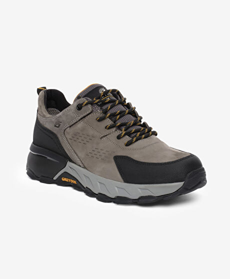 Erkek Koyu Gri Siyah Hakiki Deri Su Geçirmez Outdoor Ayakkabı