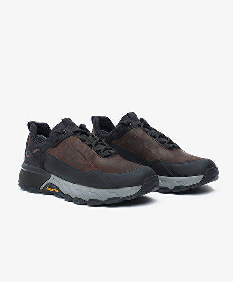 Erkek Kahverengi Hakiki Deri Su Geçirmez Outdoor Ayakkabı