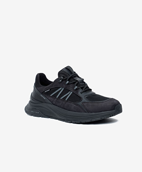 Erkek Siyah Hakiki Deri Su Geçirmez Outdoor Ayakkabı