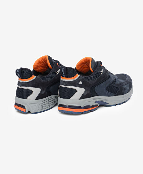 Erkek Lacivert Hakiki Deri Su Geçirmez Outdoor Ayakkabı