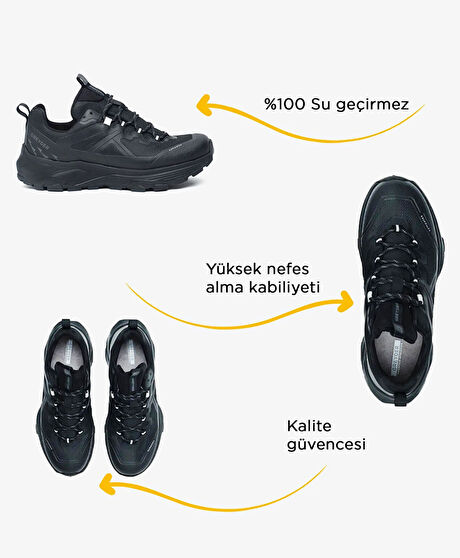 Erkek Siyah Su Geçirmez Outdoor Ayakkabı