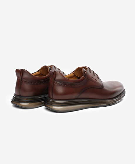 Erkek Kahverengi Hakiki Deri Oxford Ayakkabı
