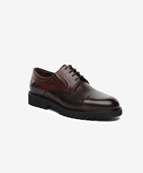 Erkek Kahverengi Hakiki Deri Klasik Ayakkabı