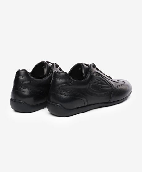 Erkek Siyah Hakiki Deri Sneaker Ayakkabı
