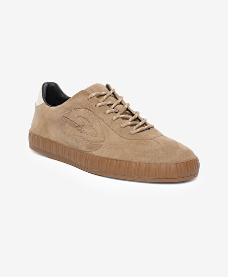 Erkek Vizon Hakiki Deri Sneaker Ayakkabı