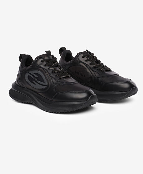 Erkek Siyah Hakiki Deri Spor Ayakkabı