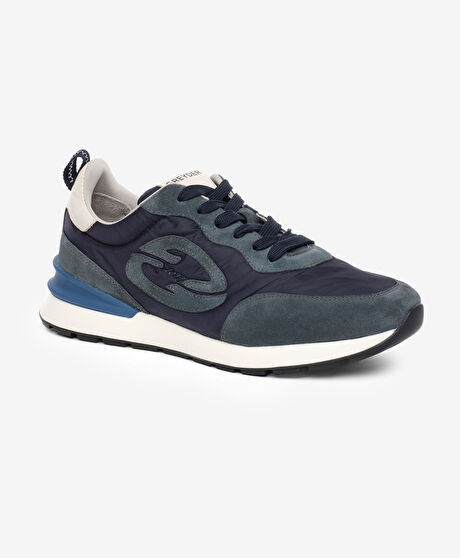 Erkek Lacivert Hakiki Deri Spor Ayakkabı