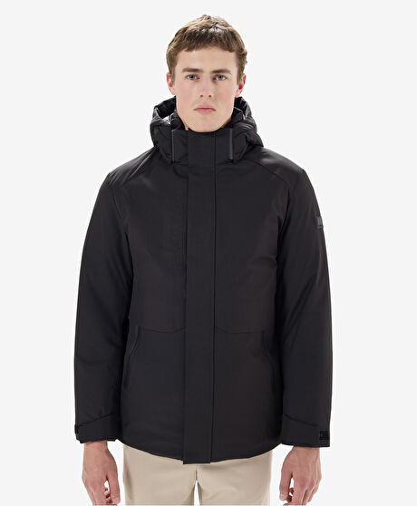 Erkek Siyah Suya Dayanıklı Kaz Tüyü Mont