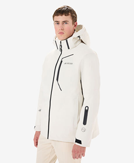 Erkek Ekru Su Geçirmez Kaz Tüyü Mont