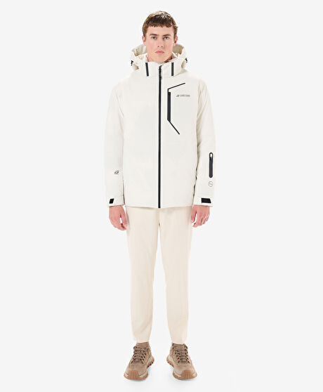 Erkek Ekru Su Geçirmez Kaz Tüyü Mont