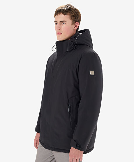 Erkek Siyah Suya Dayanıklı Kaz Tüyü Mont