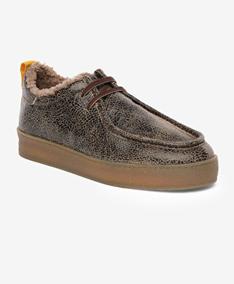 Erkek Siyah Ekru Hakiki Deri Ayakkabı