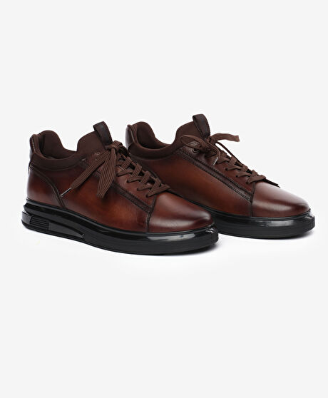 Erkek Kahverengi Hakiki Deri Ayakkabı