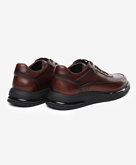 Erkek Kahverengi Hakiki Deri Ayakkabı