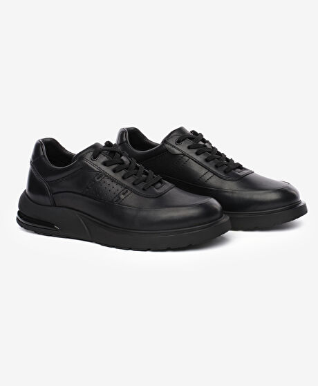 Erkek Siyah Hakiki Deri Ayakkabı