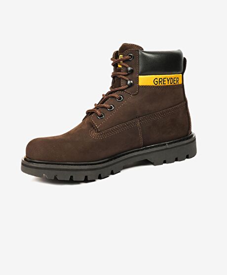 Erkek Kahverengi Hakiki Deri Bot