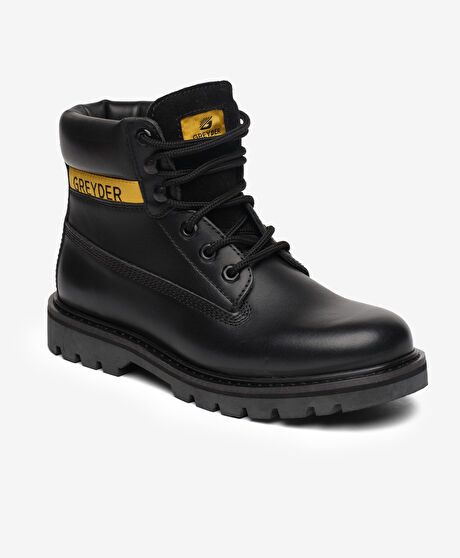 Erkek Siyah Hakiki Deri Bot