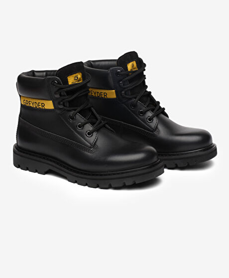 Erkek Siyah Hakiki Deri Bot