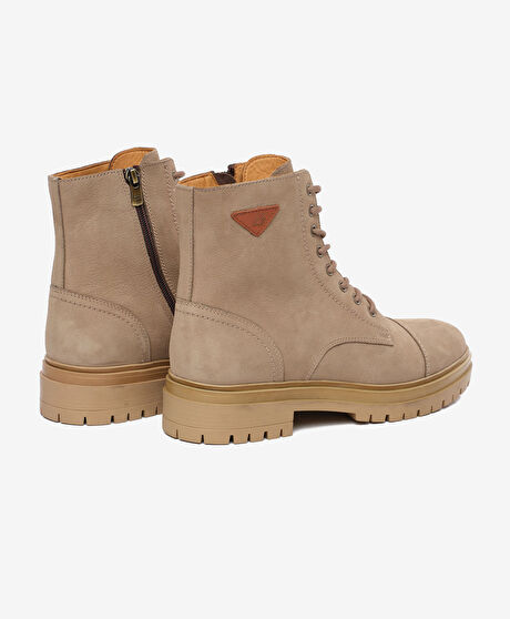 Erkek Koyu Vizon Hakiki Deri Military Bot