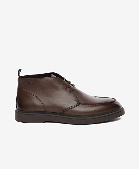 Erkek Kahverengi Hakiki Deri Bot