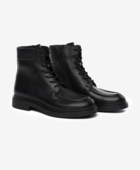 Erkek Siyah Hakiki Deri Bot