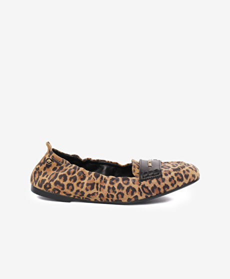 Kadın Leopar Hakiki Deri Babet