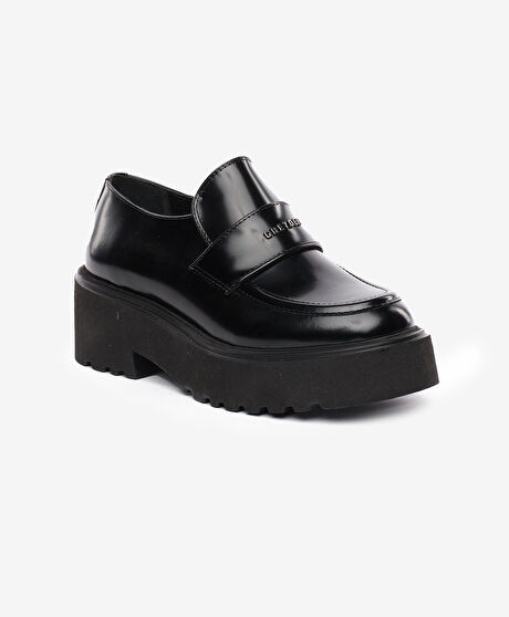 Kadın Siyah Hakiki Deri Loafer Ayakkabı