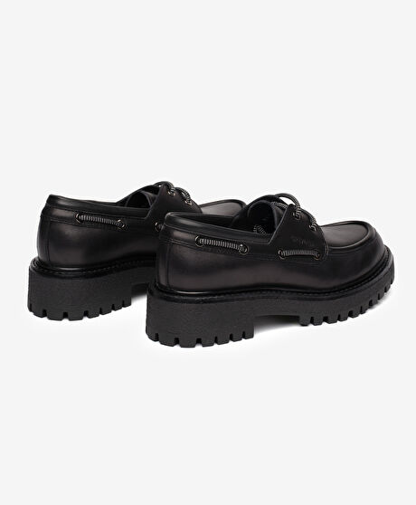 Kadın Siyah Hakiki Deri Loafer Ayakkabı