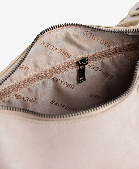 Kadın Bej Hakiki Deri Omuz Çantası