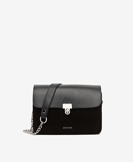 Kadın Siyah Hakiki Deri Çapraz Çanta