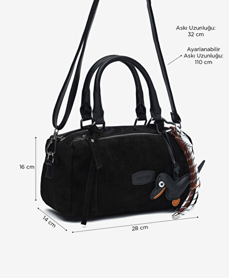 Kadın Siyah Hakiki Deri Çapraz Çanta