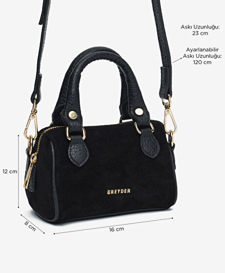Kadın Siyah Hakiki Deri Çapraz Çanta