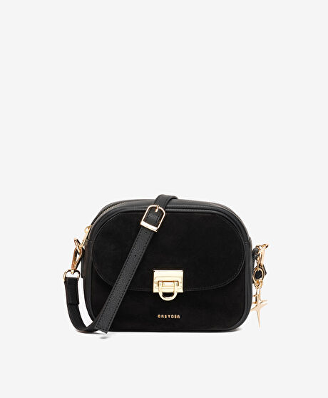 Kadın Siyah Hakiki Deri Çapraz Çanta