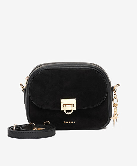 Kadın Siyah Hakiki Deri Çapraz Çanta