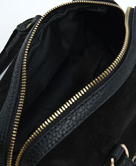 Kadın Siyah Hakiki Deri Çapraz Çanta