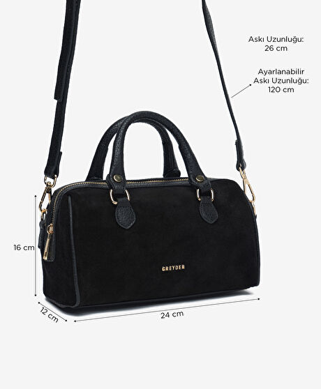 Kadın Siyah Hakiki Deri Çapraz Çanta