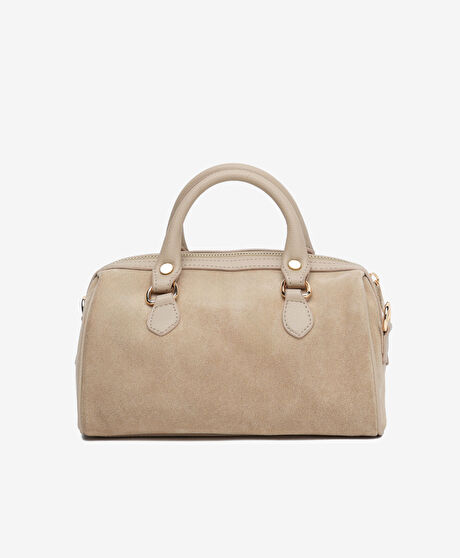 Kadın Bej Hakiki Deri Çapraz Çanta