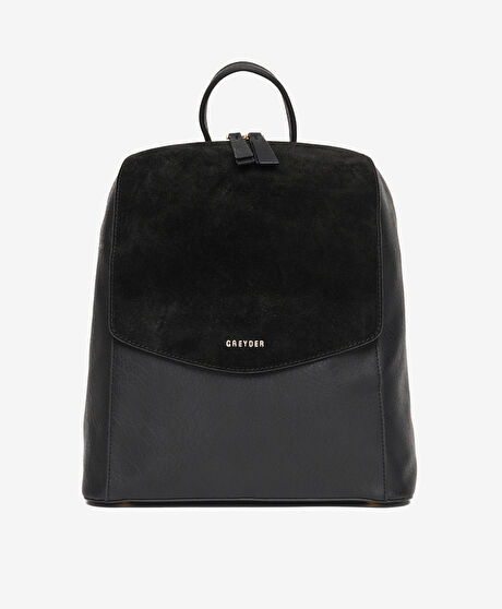 Kadın Siyah Hakiki Deri Sırt Çantası