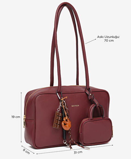 Kadın Bordo Omuz Çantası