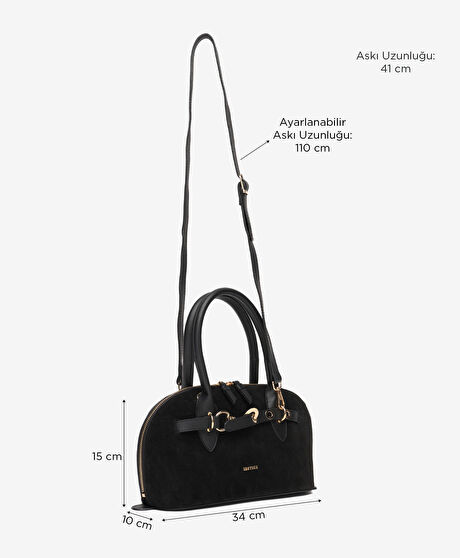 Kadın Siyah Hakiki Deri Çapraz Çanta