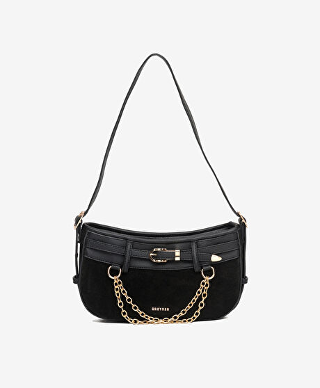 Kadın Siyah Hakiki Deri Çapraz Çanta